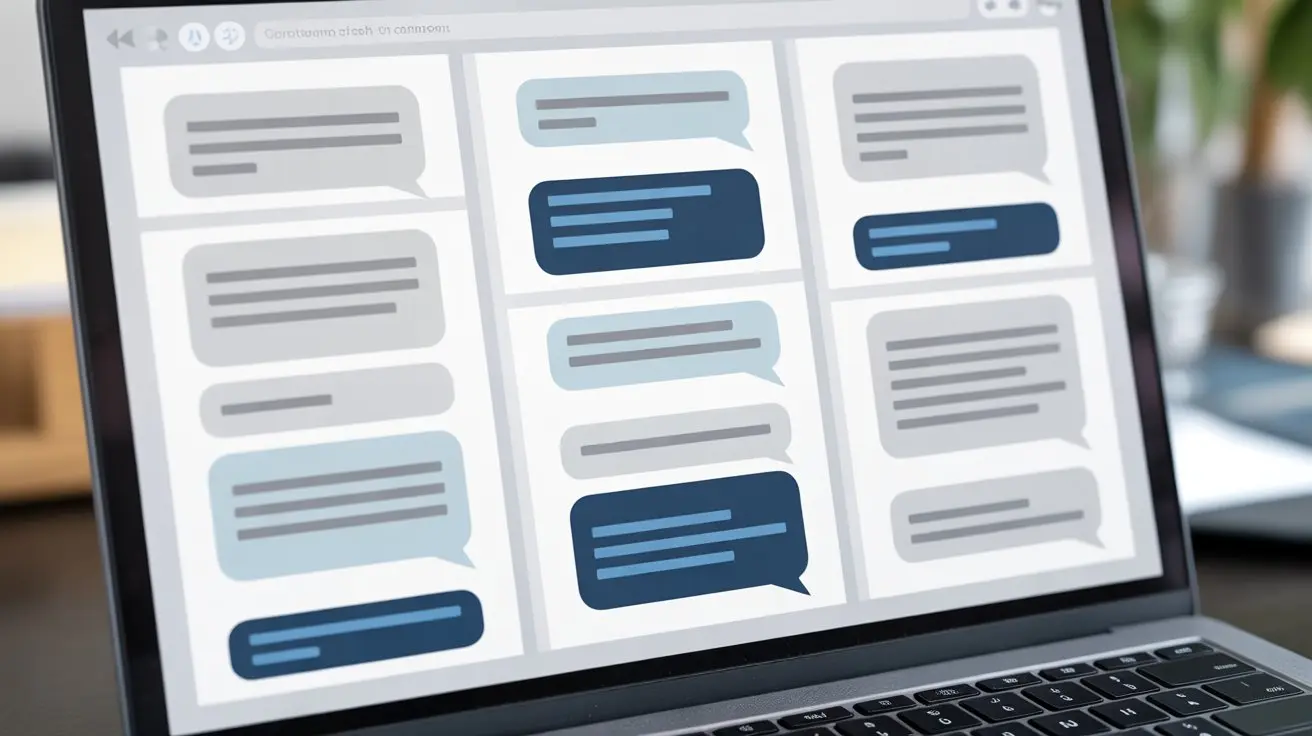Device screen showing multiple short chat sessions arranged to suggest repeated gameplay
