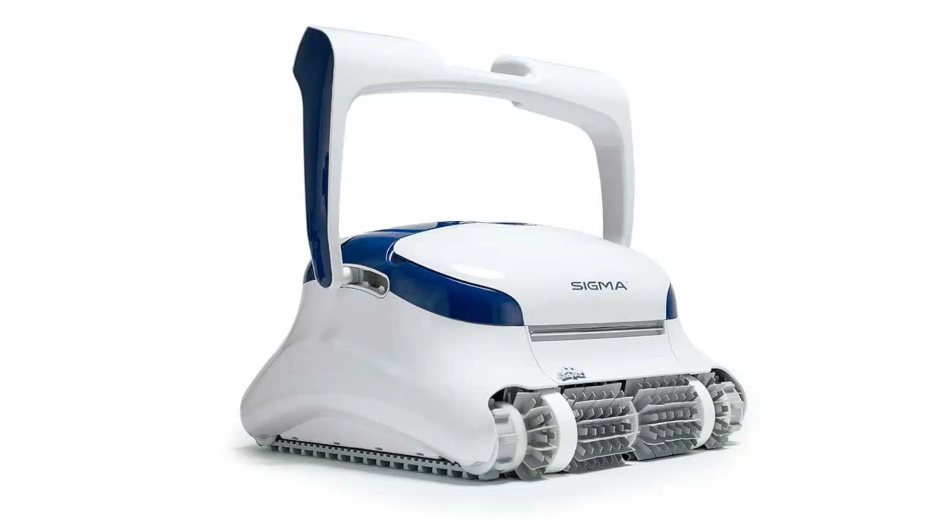 Advanced robotic pool cleaner with dual drive tracks, smart navigation system, and high-torque scrubbing brushes for full pool coverage