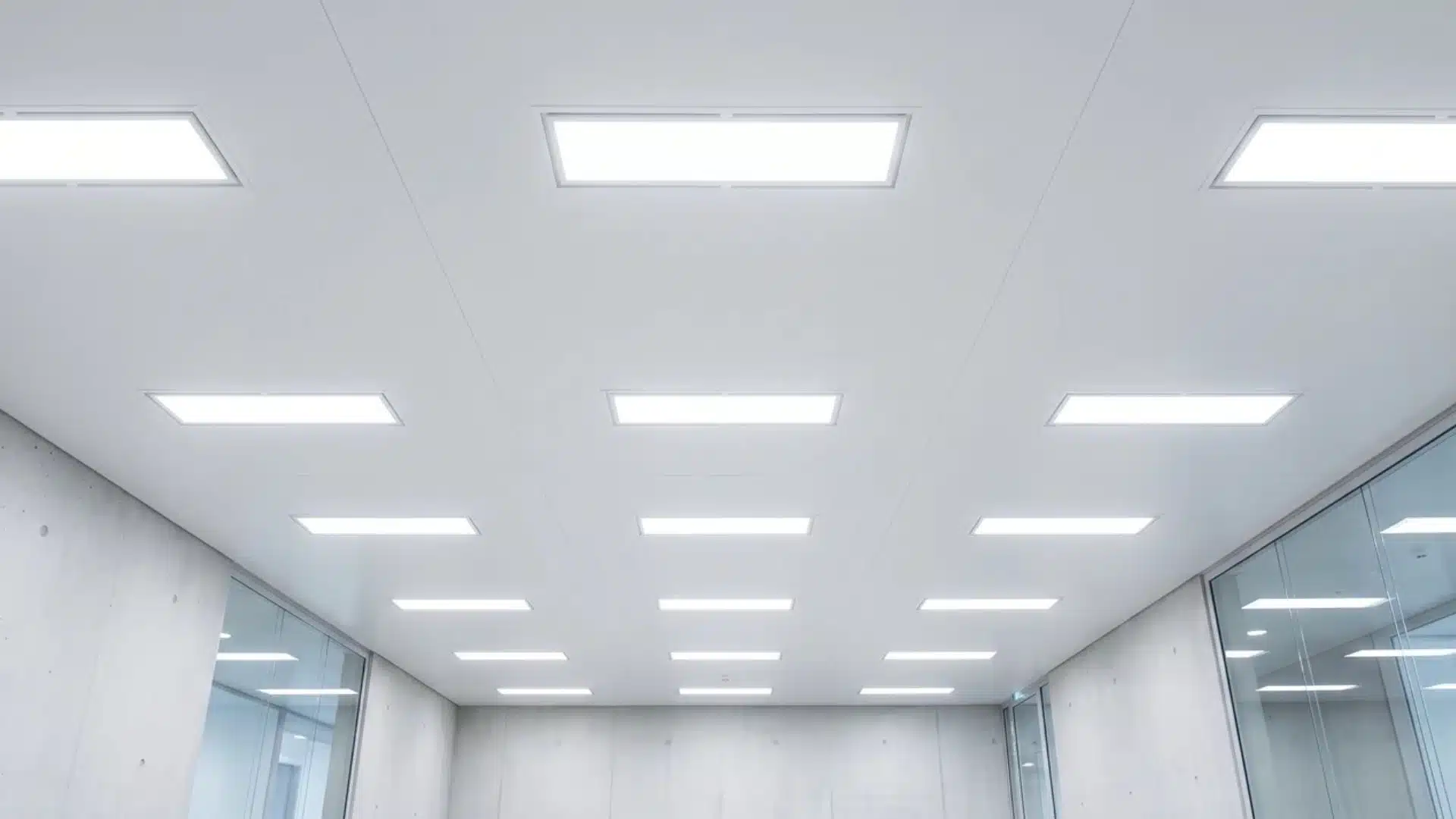 recessed ceiling panel lighting evenly illuminating modern room