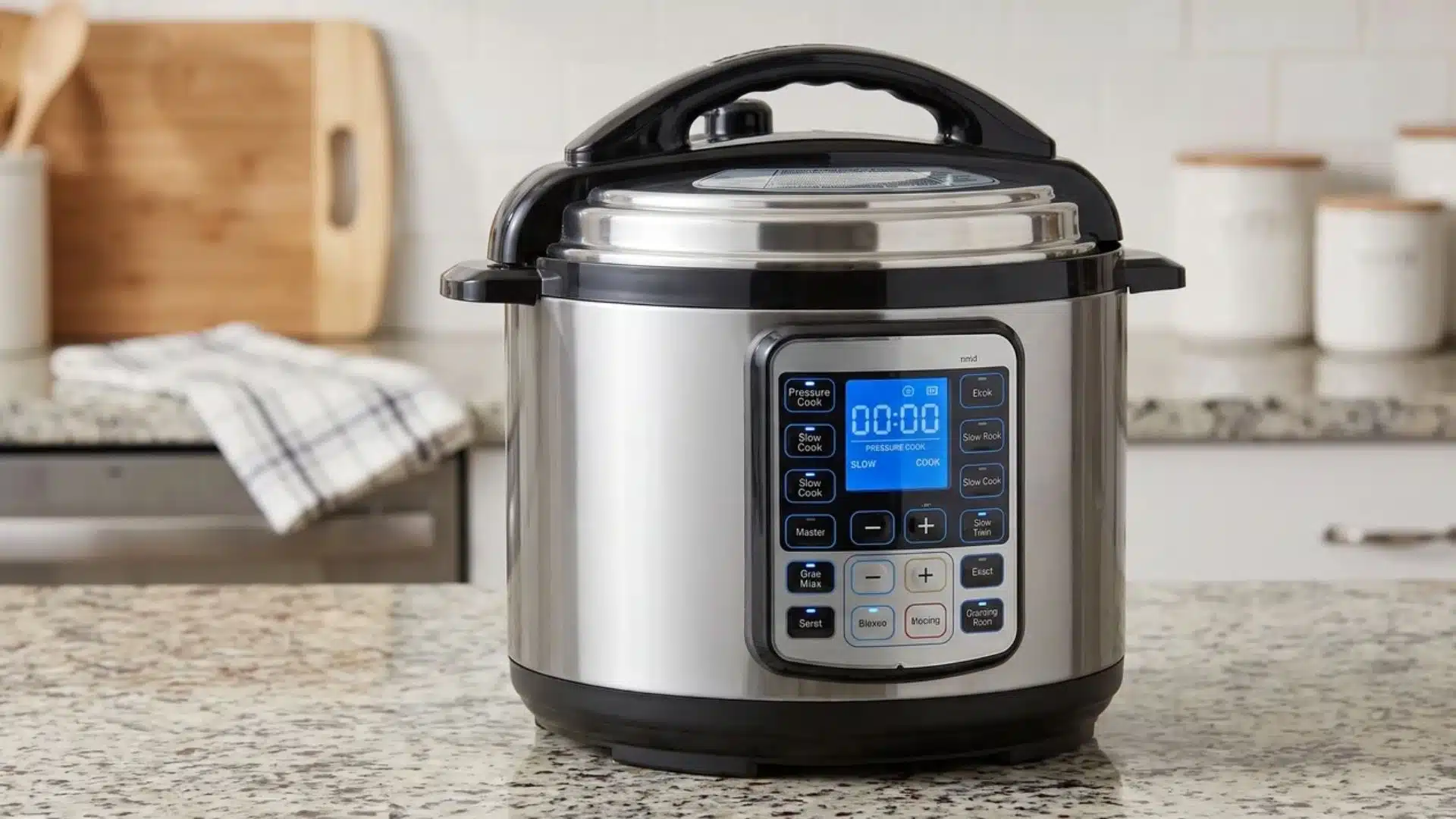 multicooker appliance on kitchen counter