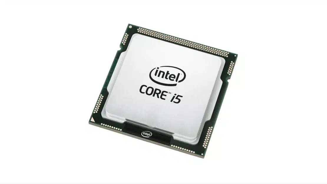 Intel Core i5 processor chip shown on isolated background representing laptop CPU performance