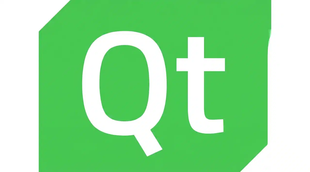Qt framework logo in white text on a green background