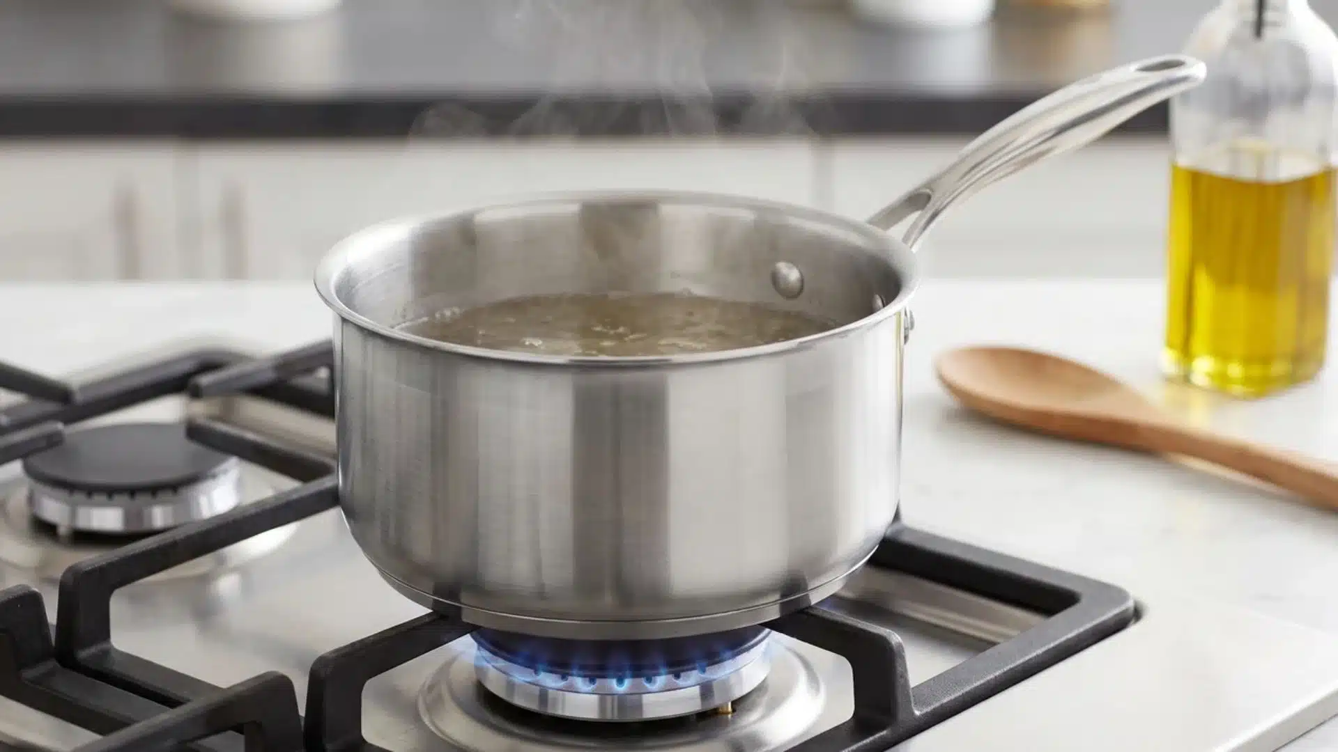 saucepan on stovetop used for cooking liquids
