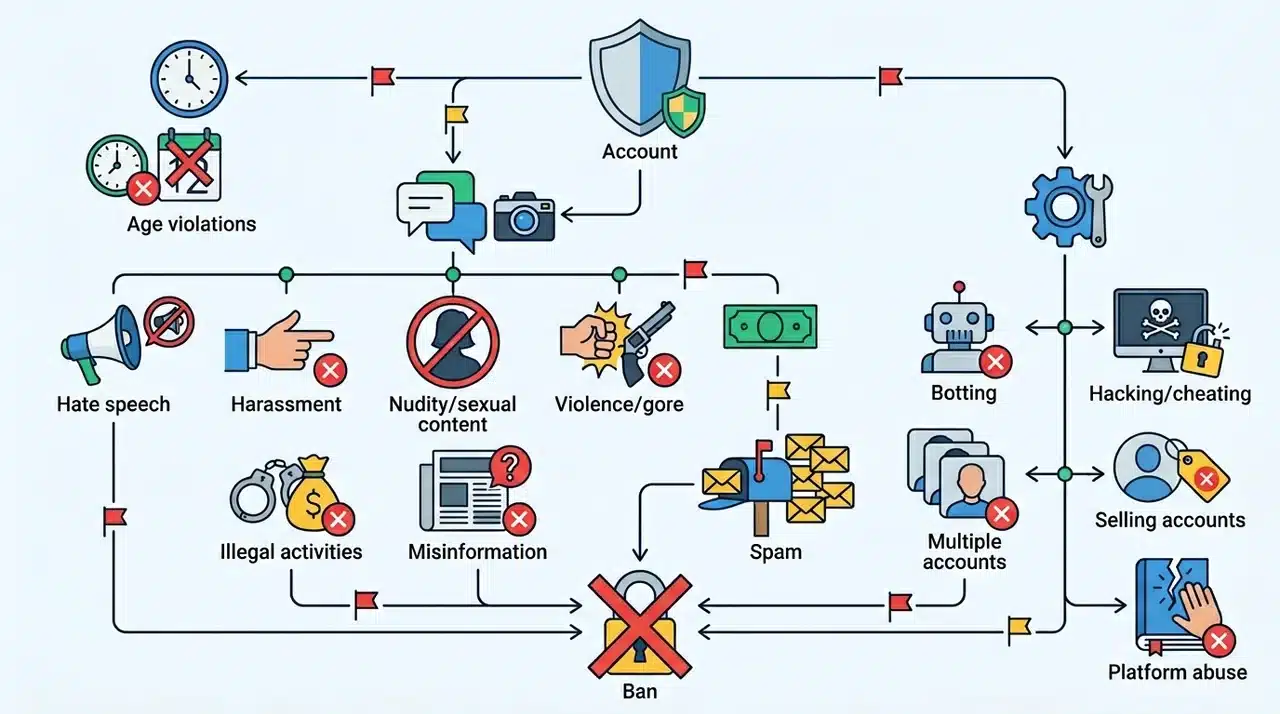 Diagram showing age, content, and other actions leading to Character.AI
