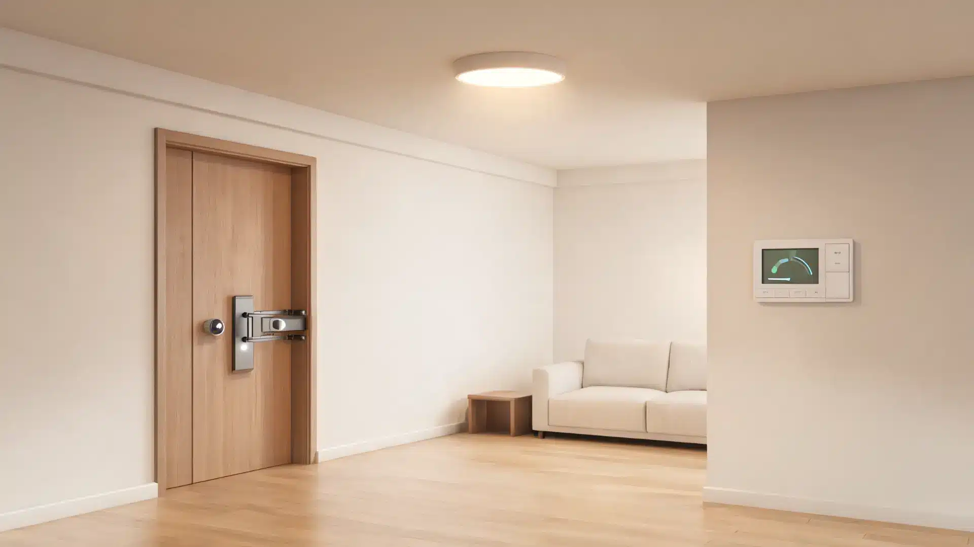 Smart lock engaging, light dimming, and thermostat adjusting as part of one routine