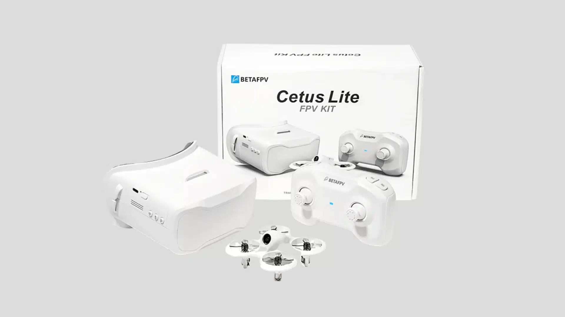 BETAFPV Cetus Lite FPV Kit with micro drone, goggles, controller, and retail box