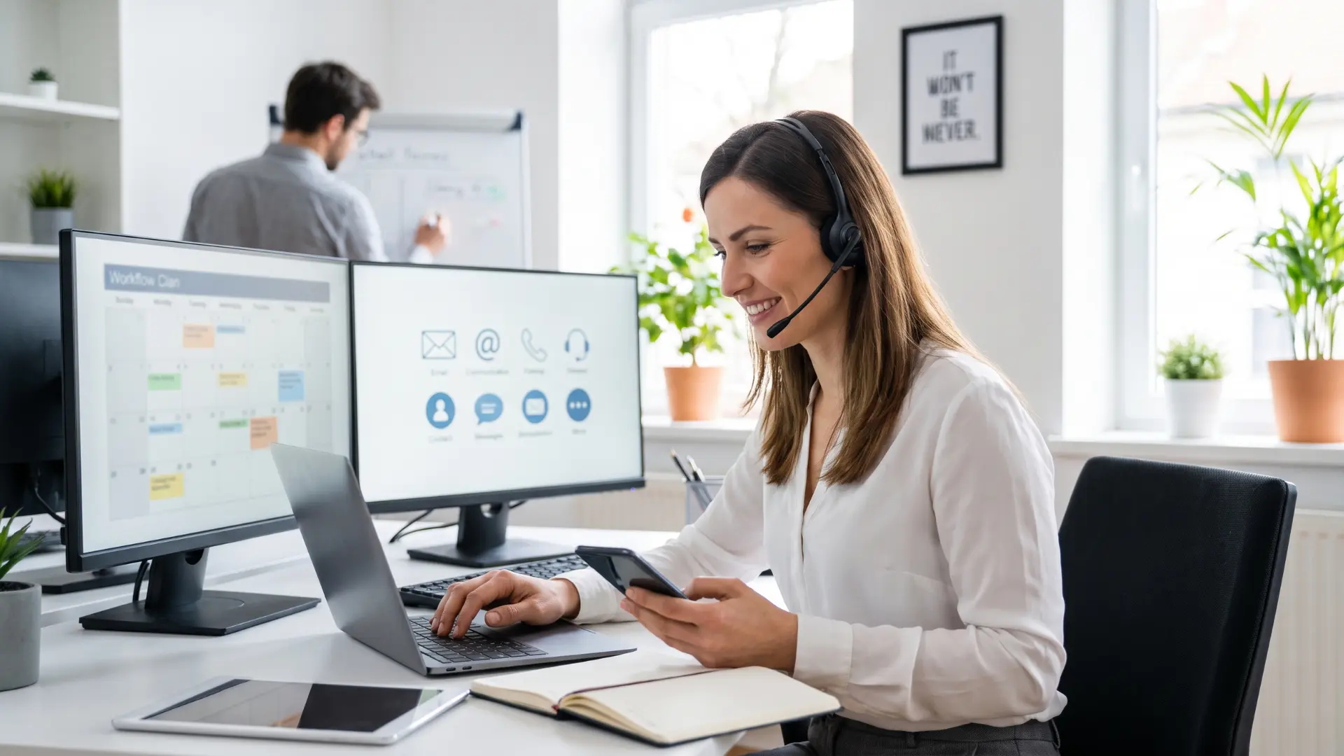 Small business client communication managed through automated workflows.