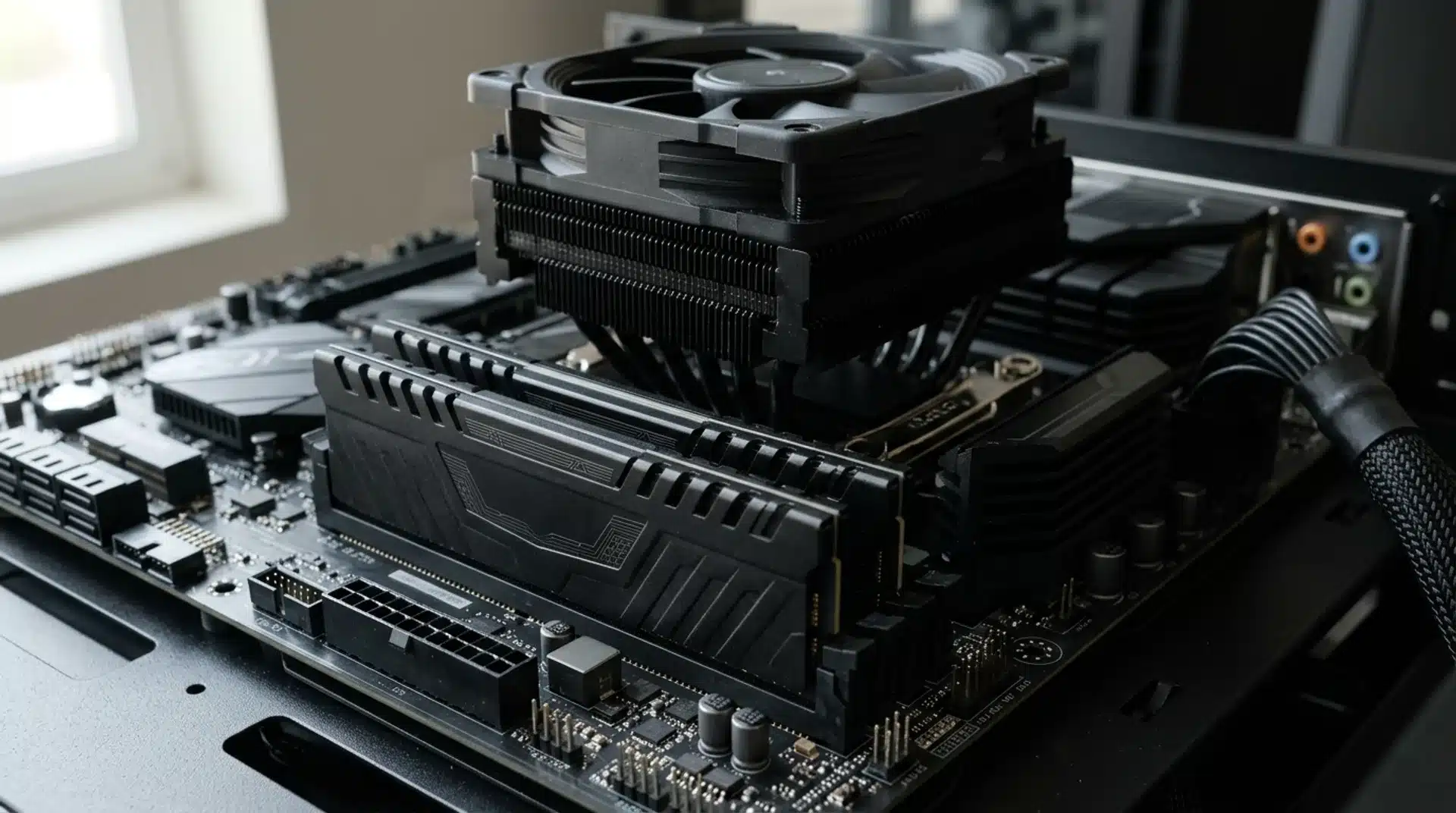 DDR5 RAM sticks installed on a modern desktop motherboard.