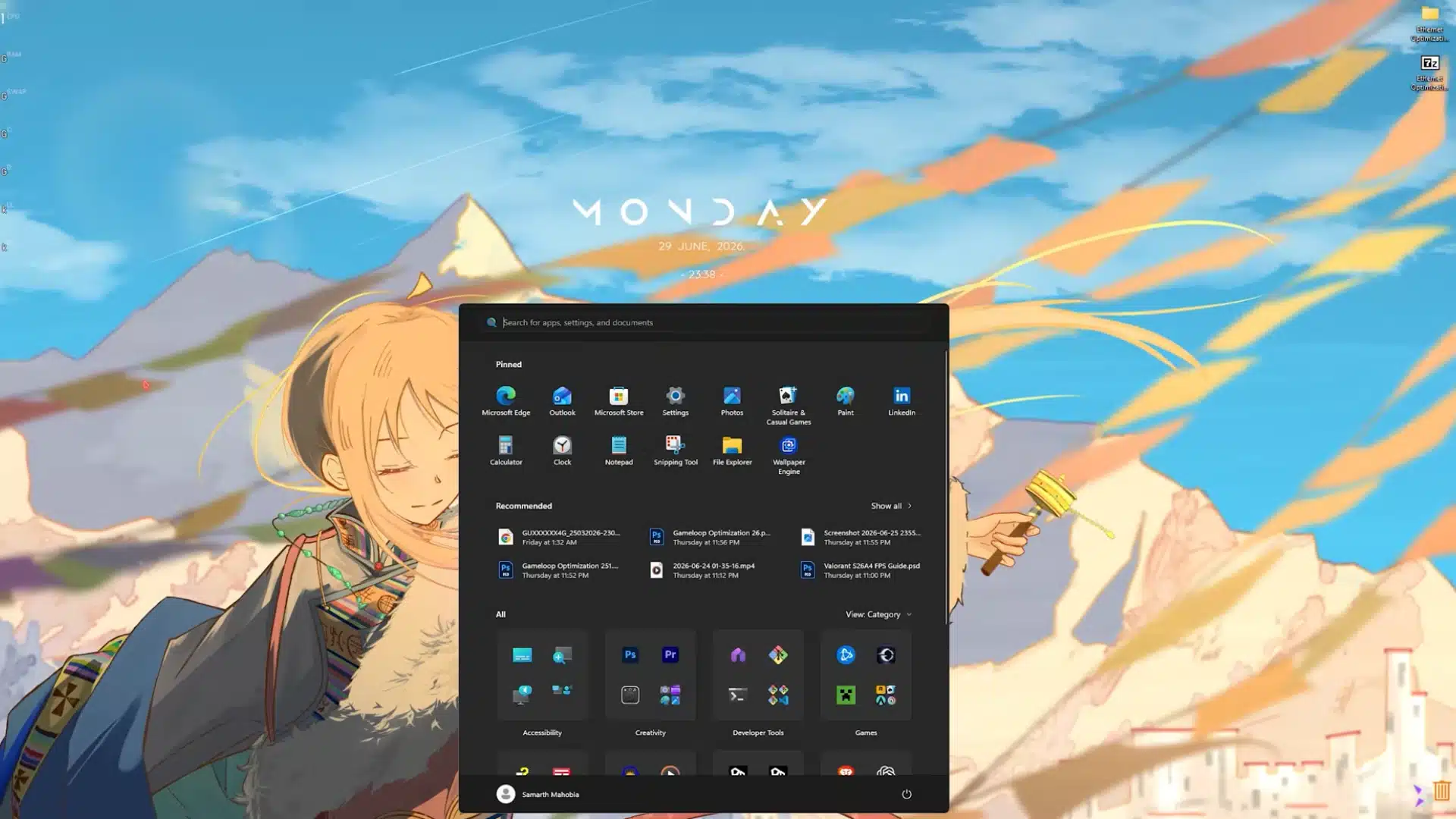 Windows Control Panel open to access Network and Internet settings for Ethernet setup