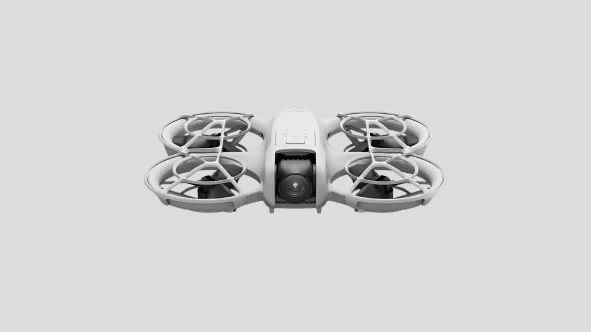 DJI Neo compact camera drone with four enclosed propellers and front-facing camera