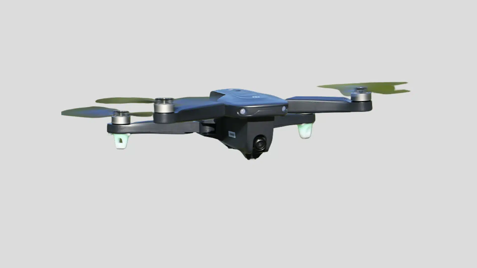 Holy Stone HS175D foldable camera drone flying outdoors with four propellers and front-mounted camera