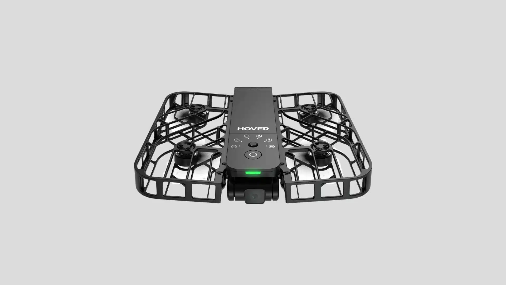 HOVERAir X1 black camera drone with enclosed propellers and front-mounted camera