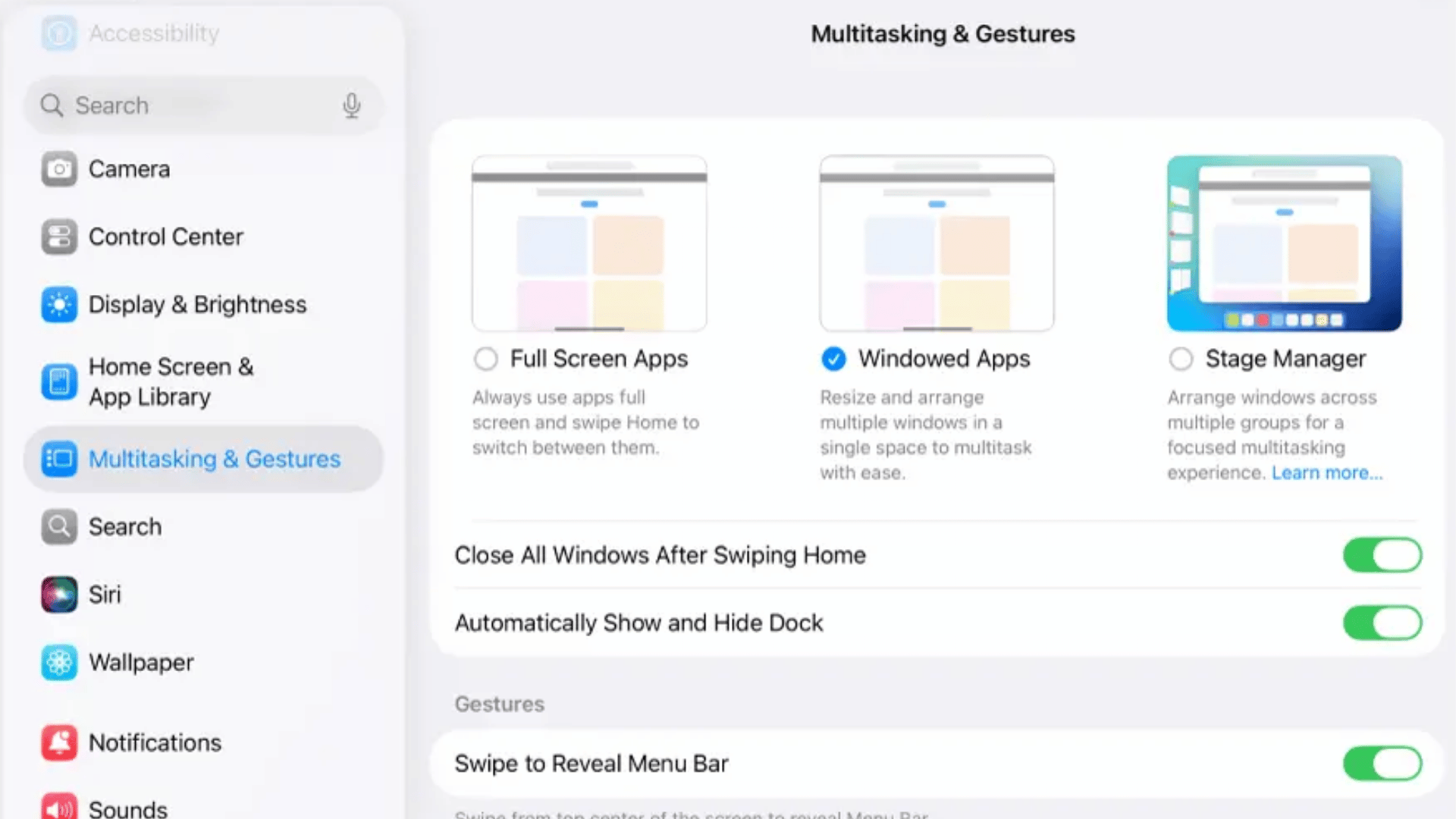 iPad screen with a vertical divider splitting it into two equal panels