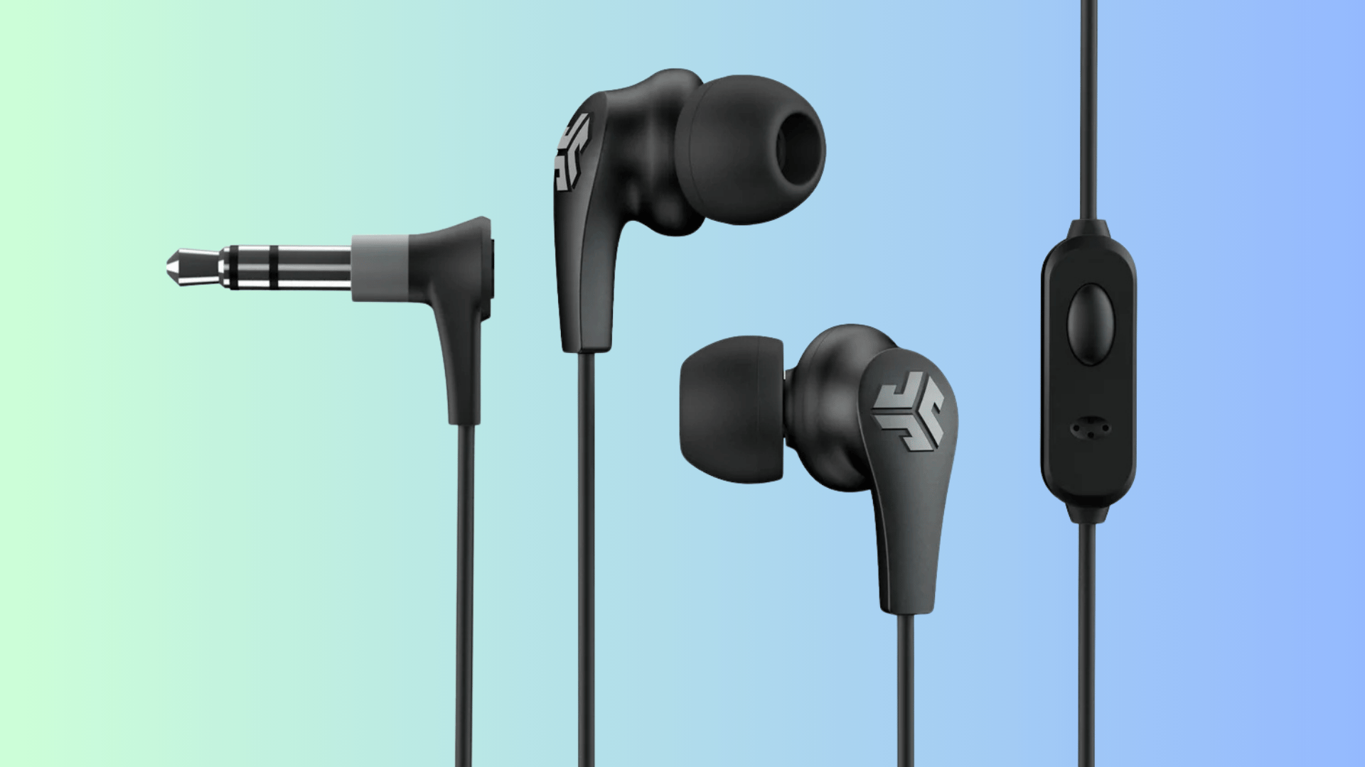 JLab JBuds Pro Signature wired earbuds with silicone ear tips, 3.5 mm plug, and inline control.