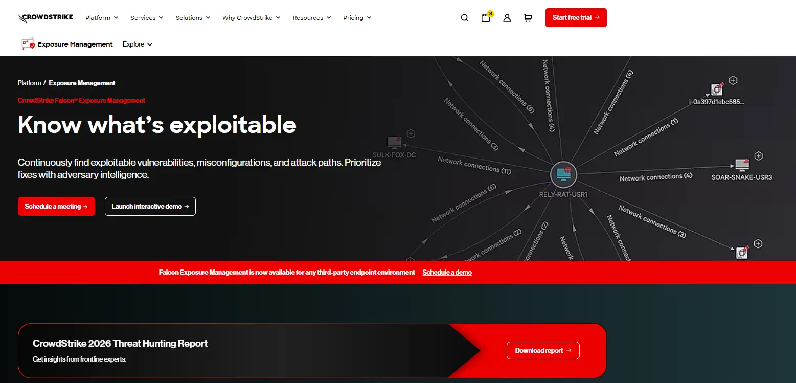 Dark digital interface with network connection diagram and buttons for meetings and demos