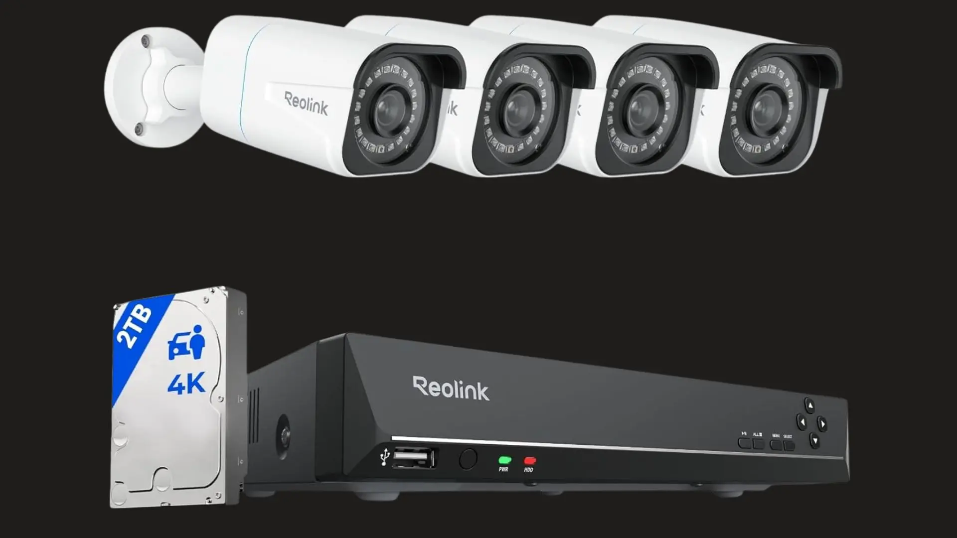 Reolink RLK8-800B4 4K security camera system with PoE cameras and NVR for home surveillance.