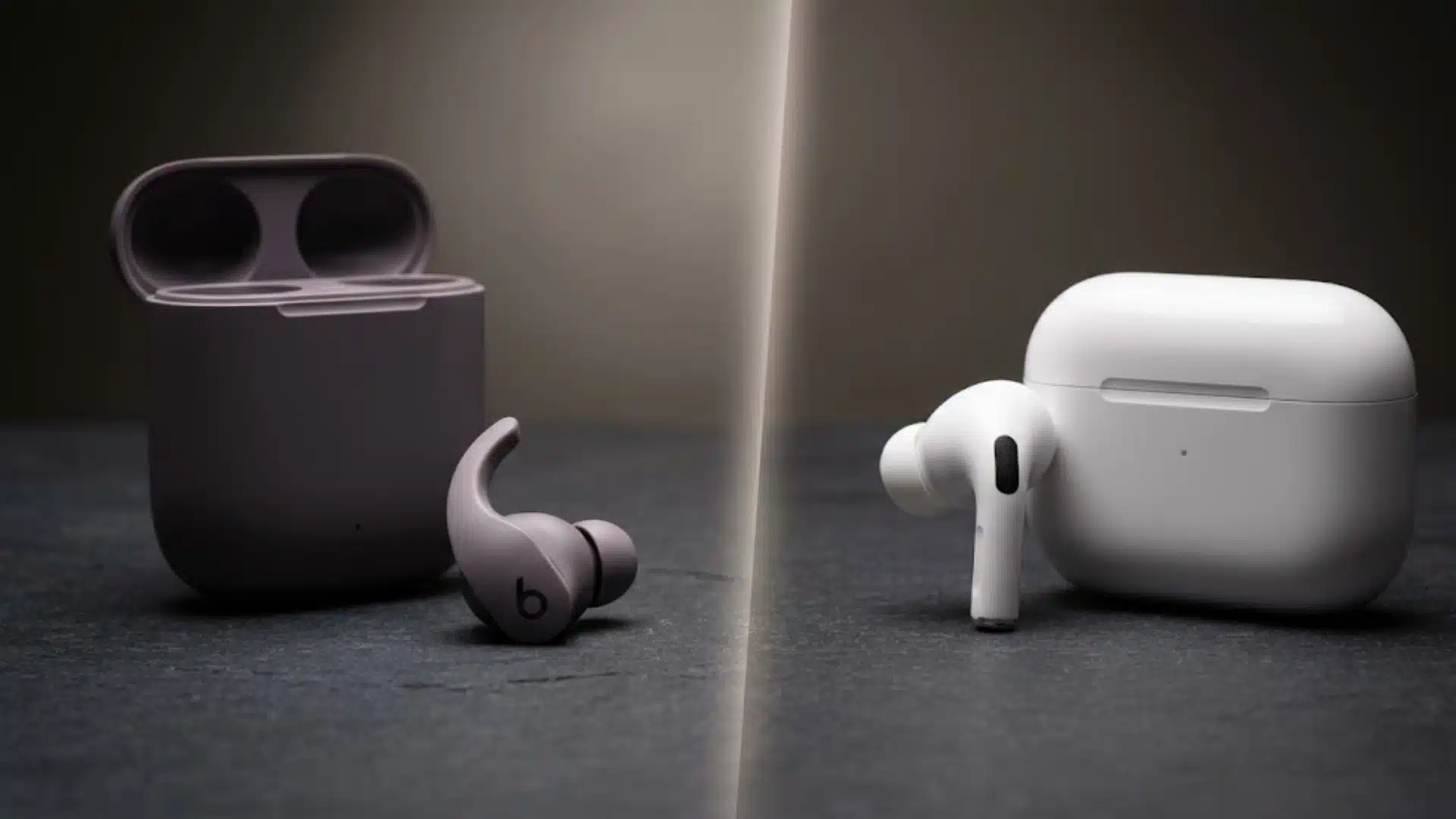 Beats Fit Pro and AirPods Pro earbuds side by side comparing fit, sound, and battery differences