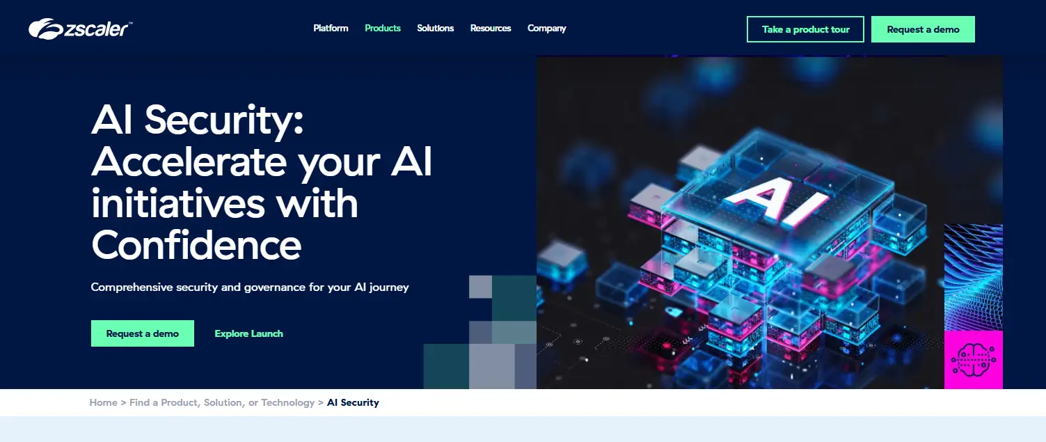 Stylized AI blocks with glowing blue and pink neon lights on dark background